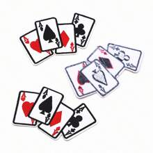 3pcs Poker Card Embroidered Fabric Patch Badge DIY Clothing Pants Hat Bag Shoe Decoration Iron On Patch Summer, School