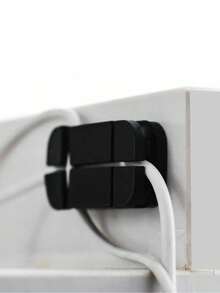 1pc New Cross-Shaped Self-Adhesive Cable Organizer, Desk/Makeup Table Charger Cable Holder - Multicolor - View 8