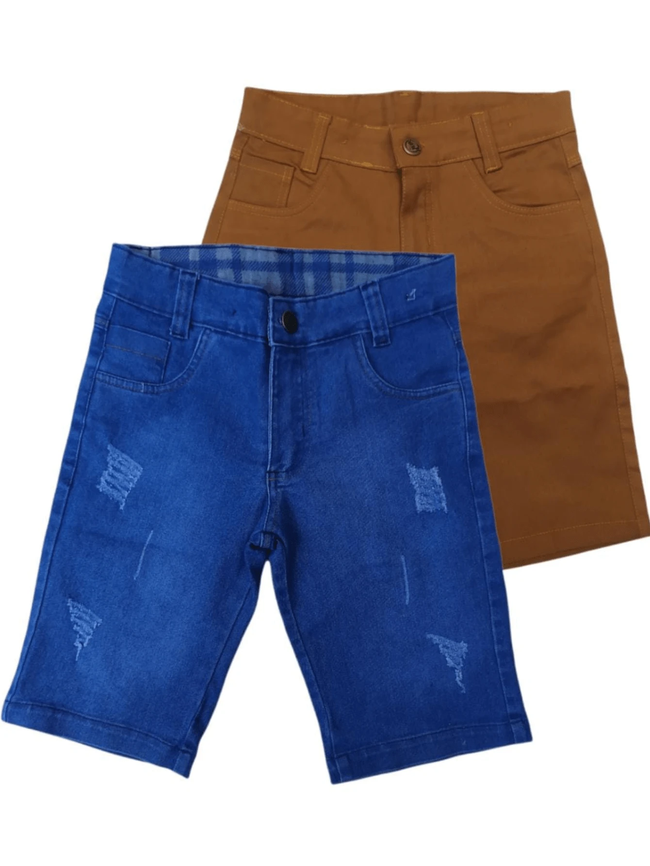 Kit 2 Bermuda Shorts For Men, Jeans And Twill, For Children And Youth, With Size 10 To 16 - Nhiều màu - Xem 1