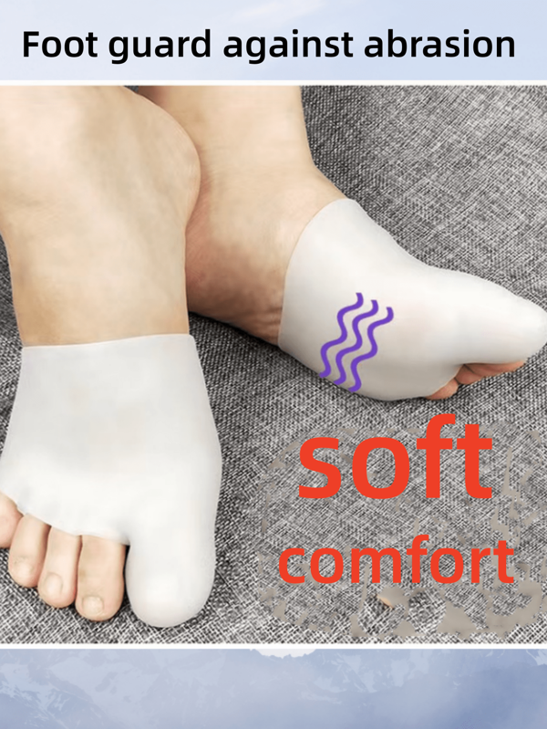 2pcs Big Toe Bunion Corrector, Protector & Pain Relief Sleeve, Silicone Gel Forefoot Pad For Overlapping Toe