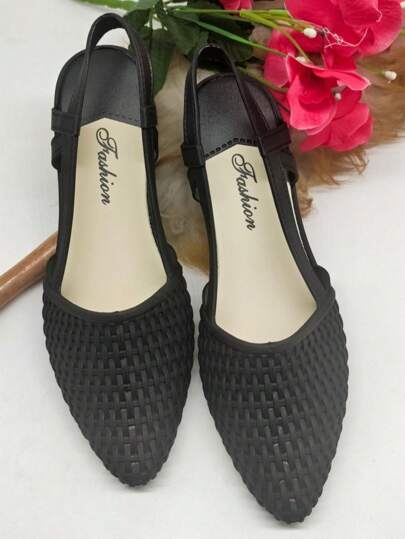 French Vintage Braided Stiletto Pointed Toe Women Sandals, Waterproof And Non-Slip, Suitable For Work And Sexy