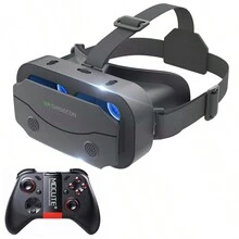 VR眼鏡虛擬現實頭盔Viar設備3D鏡片智能護目鏡，附有遊戲手柄控制器，適用於4.7-7.0英寸的智能手機。 - 黑色 - 查看 13