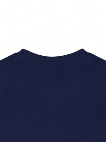 Tween Boys "I'll Always Support You" Cartoon & Letter Print Round Neck Short Sleeve T-Shirt, Suitable For Older Boys Summer Tops