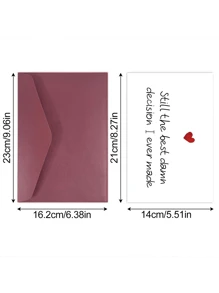 1pc Romantic Anniversary Card, Birthday Card For Girlfriend Boyfriend, Wife Husband, Best Decision For Love, Engagement Valentine'S Day Card,Greeting Cards,Postcards,Greeting Cards,Blank Interior For Custom Message.