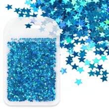 3g Bag Holographic Silver Pentagram Nail Glitter, 3mm Colorful Asymmetric Nail Art Sequins Decorations