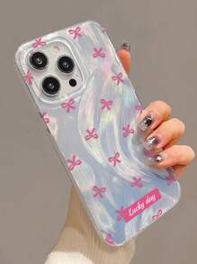 1pc Minimalist Cool Pattern Bowknot Phone Case