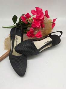 French Vintage Braided Stiletto Pointed Toe Women Sandals, Waterproof And Non-Slip, Suitable For Work And Sexy