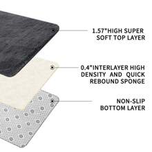 Treeboy Fluffy Area Rug Thick & Shaggy Carpet For Living Room & Bedroom Floor, Home Decor Anti-Slip Soft Carpet Floor Mat - Grey - View 4
