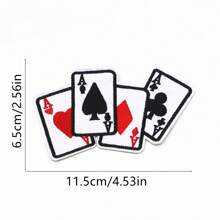 3pcs Poker Card Embroidered Fabric Patch Badge DIY Clothing Pants Hat Bag Shoe Decoration Iron On Patch Summer, School