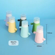 1入組90ml仙人掌造型矽膠旅行瓶個人護理品容器，不漏水可擠壓矽膠管，方便補充，適用於洗髮水和護髮素 - 彩色 - 查看 6