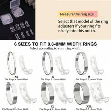 8pcs Ring Adjuster Ring Size Ruler For Loose Rings Ring Guard For Loose Rings Fits Any Ring, Invisible Ring Size Adjuster Will Never Slip Off And Rotate - White - View 8