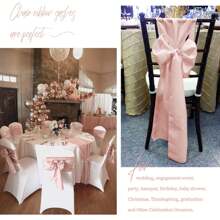 fani 100 PCS Satin Chair Sashes Bows Universal Chair Cover For Wedding Reception Restaurant Event Decoration Banquet,Party,Hotel Event Decorations (7 X 78 Inch) - 玫瑰金色 - 查看 5