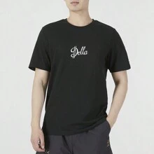 Adidas Men's Basketball Casual Round Neck Printed Breathable Short Sleeve T-Shirt - Black - View 1