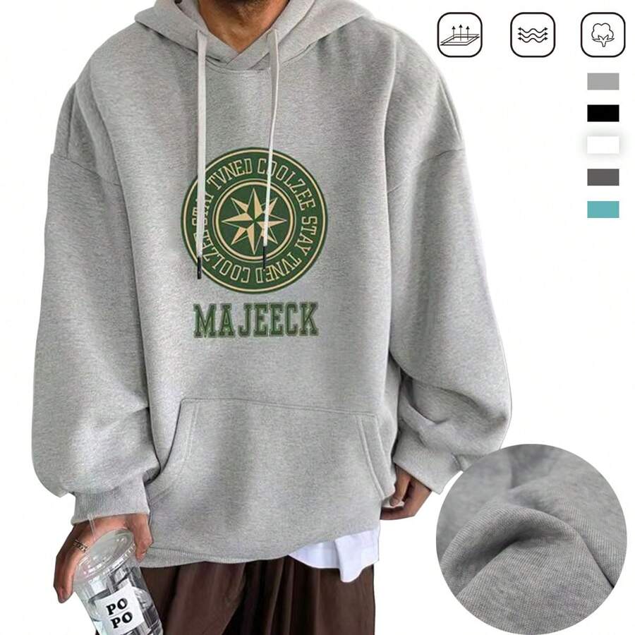 Sudadera Hombre Con Capucha De Calidad Con Cierre Hoodie - Gris - Ver 1