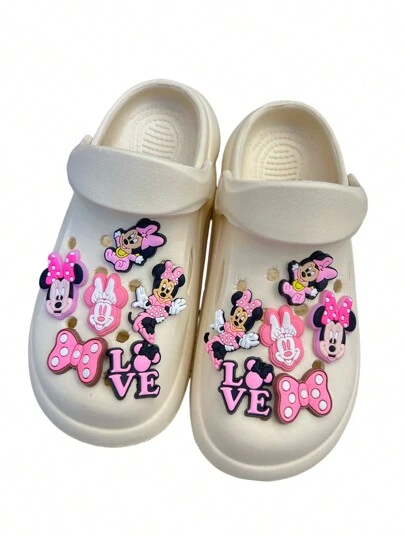 12 piezas Accesorios decorativos para zapatos con diseños de personajes, adecuados para zuecos, chanclas con burbujas, sandalias. Regalo de ideas para cumpleaños, Navidad, fiestas. Accesorios para zapatos rosas y lindos para primavera y verano