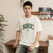 New Balance 男士 2026 春季新款休闲复古字母印花圆领短袖 T 恤 - 白色 - 查看 1