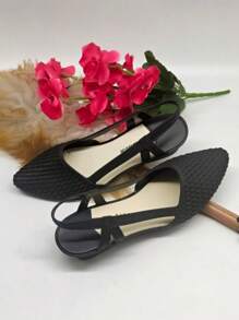 French Vintage Braided Stiletto Pointed Toe Women Sandals, Waterproof And Non-Slip, Suitable For Work And Sexy