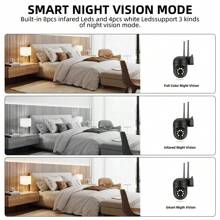 1 pièce Caméra extérieure/intérieure HD 1080P 8MP/5MP, configuration double fréquence 2,4G+5G WiFi ou 2,4G WiFi, caméra de surveillance sans fil, caméra PTZ intelligente pour l'extérieur et l'intérieur