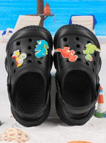 Children's Summer Clogs, Luminous Flowers, Unisex - Black - View 6