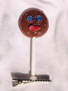 Horquilla, accesorio, pinza para el cabello con diseño de paleta, divertido, lindo aproximadamente 6 cm - Café - Ver 2