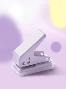 1pc Mini Hole Punch With Loose Leaf Ring, Small Single Hole Puncher For Office Supplies & Stationery, Random Loose Leaf Ring Box Back To School,Back To School,School Supplies - Multicolor - View 6