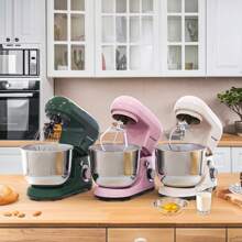 CHEFTRONIC 1 Stück Küchenmaschine mit Kippkopf, 5,3Qt elektrische Haushaltsküchenmaschine - 1300W 6+P Geschwindigkeit, multifunktionale Küchenmaschine mit Knethaken, Schneebesen, Lebensmittelquirl und Butterquirl(EU-Stecker)