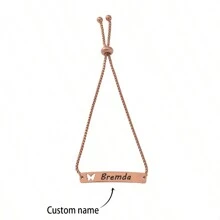 Red Gold 1Pc Hollow Butterfly Engraving Bracelet For Men And Women DIY Custom Engraving Bracelet Box Set Stainless Steel Bracelet High Quality Curved Brand Custom Bracelet - Rose Gold - View 2