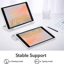 Custodia per iPad 10.2 pollici per iPad 9a/7a/8a generazione, con cane Corgi carino, in TPU trasparente con supporto pieghevole, porta-penna, compatibile con iPad 5a generazione, iPad Air 3, risveglio/sonno automatico, antiurto e protettiva per iPad 10a generazione