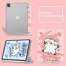 Custodia per iPad 10.2 pollici per iPad 9a/7a/8a generazione, con cane Corgi carino, in TPU trasparente con supporto pieghevole, porta-penna, compatibile con iPad 5a generazione, iPad Air 3, risveglio/sonno automatico, antiurto e protettiva per iPad 10a generazione