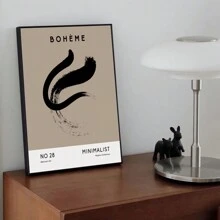 1 pieza Pintura impresa en lienzo, paloma blanca con patrón de flor de tinta, estilo minimalista moderno, beige/negro, arte de pared para la decoración de pasillo/corredor/dormitorio/sala de estar como fondo de sofá, sin marco, regalo perfecto, decoración del hogar, embalaje en tubo de PVC - Multicolor - Ver 10