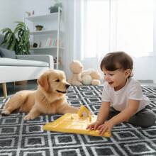 Treeboy Fluffy Area Rug Thick & Shaggy Carpet For Living Room & Bedroom Floor, Home Decor Anti-Slip Soft Carpet Floor Mat - Grey Checkered - View 8