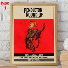 1 pieza Cartel de vaquero vintage, carteles retro de vaqueras, impresiones de papel fotográfico de arte mural, impresiones estéticas, decoración del oeste sur, cuadros de arte mural para sala de estar, dormitorio, baño, oficina, cocina, pasillo, galería, bar, café, hogar, sin marcos - Multicolor - Ver 12