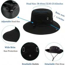 Unisex Sun Hat, Waterproof Wide Brim Bucket Hat Packable Boonie Hat For Fishing Hiking Gardening Safari Beach Casual