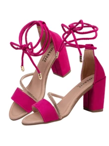 Women Heeled Sandals - 玫紅色 - 查看 4