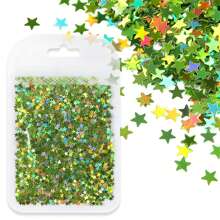 3g Bag Holographic Silver Pentagram Nail Glitter, 3mm Colorful Asymmetric Nail Art Sequins Decorations
