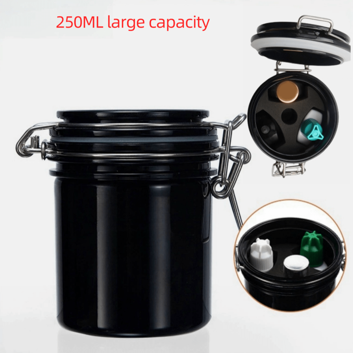 1 pieza 250ML Tanque de almacenamiento de pegamento de extensión de pestañas, recipiente de almacenamiento de pegamento para pestañas adhesivo sellado, organizador de pegamento, reduciendo efectivamente el curado del pegamento y mejorando la frescura del pegamento, puede almacenar 3 botellas de pegamento, herramientas para la extensión de pestañas. - Multicolor - Añade 8