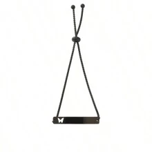 Black Hollow Butterfly Engraving Bracelet For Men And Women DIY Custom Engraving Bracelet Box Set Stainless Steel Bracelet High Quality Curved Brand Custom Bracelet