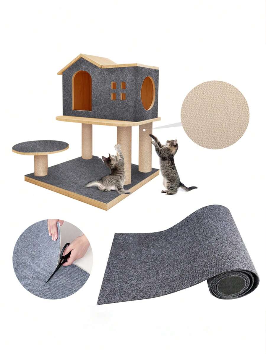 1 pièce Tapis de grattage pour chat DIY découpable pour la protection de canapé, durable et