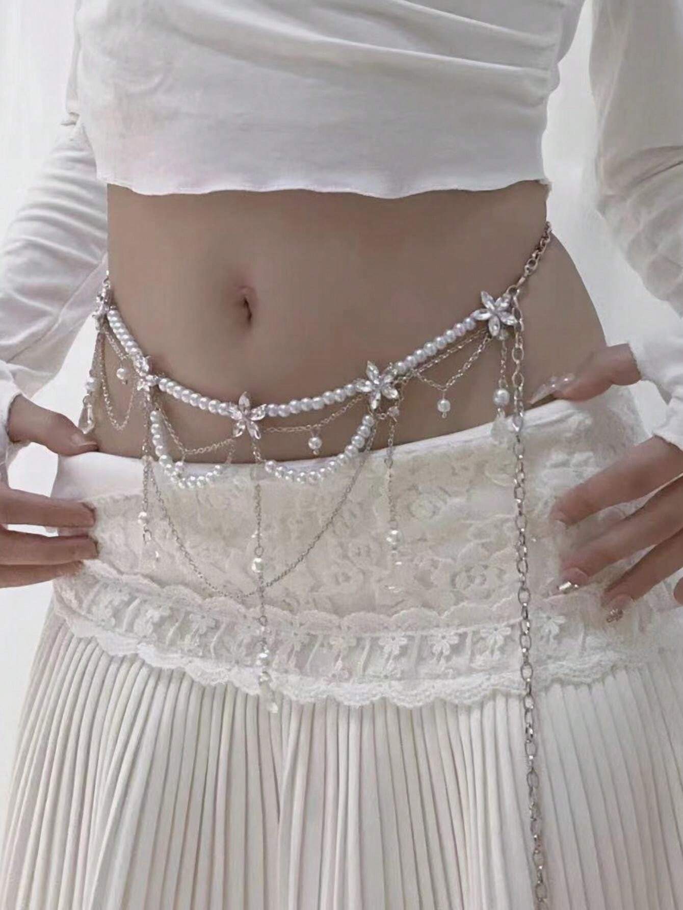 Cintura A Catena Con Strass Di Cristallo Da Donna, Elegante - Foto 7