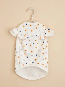 1pc Summer Lightweight Rabbit Pattern Pet Dog Vest T-Shirt, Breathable Sleeveless For Small Dogs - White - View 4