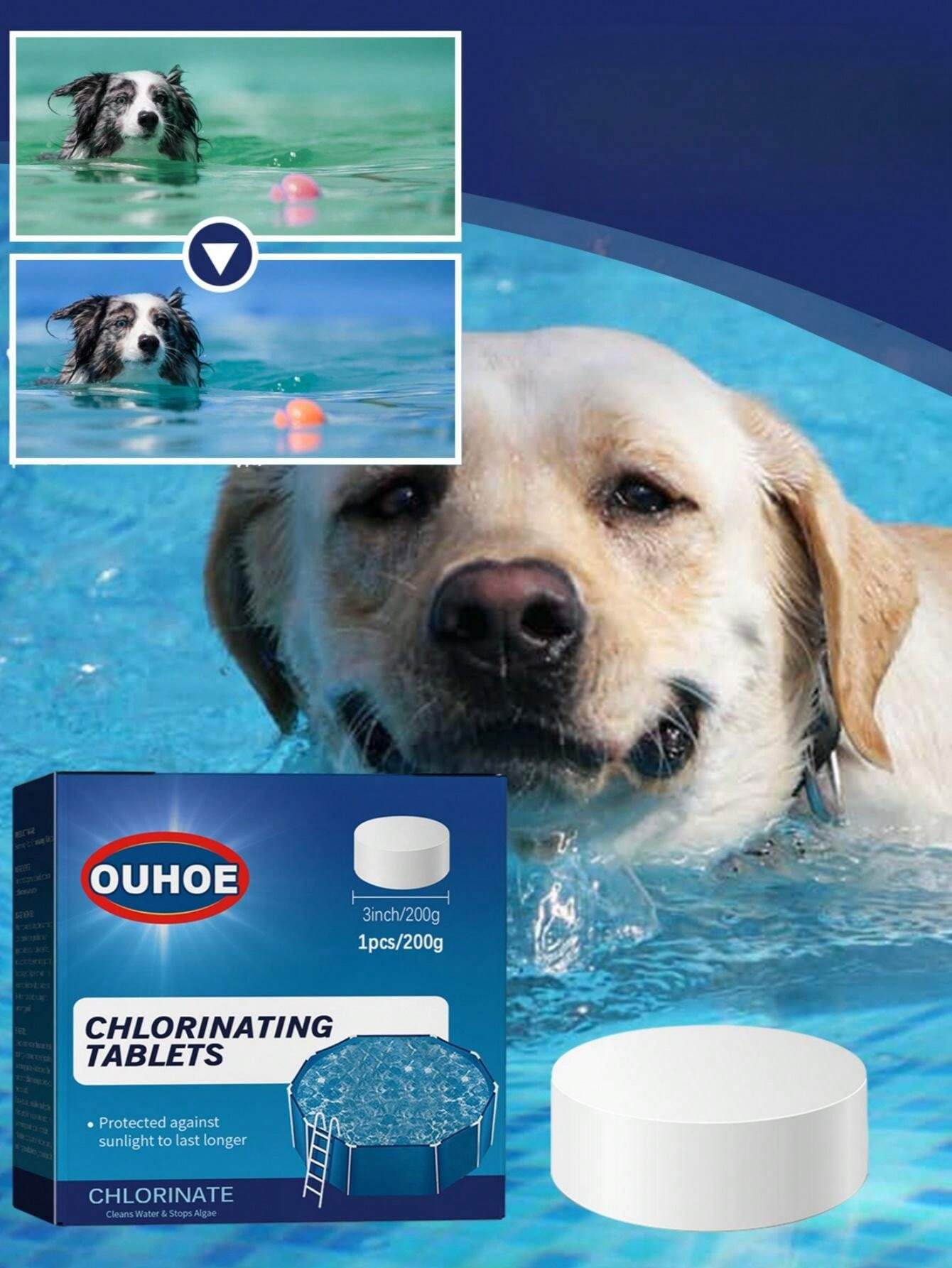 OUHOE Pool Chlorine Tablets, Multifunctional Cleaning Effervescent