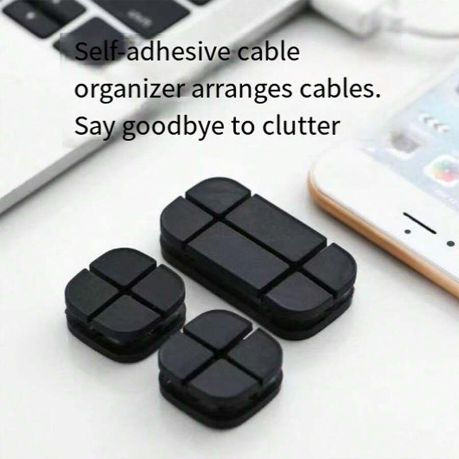 1pc New Cross-Shaped Self-Adhesive Cable Organizer, Desk/Makeup Table Charger Cable Holder