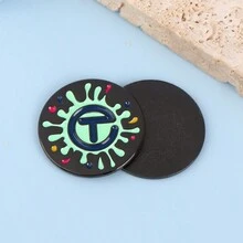 1pc Spray Pattern Golf Magnetic Hat Clip Metal Cap Clip Deluxe Metal Ball Markers - Multicolor - View 5