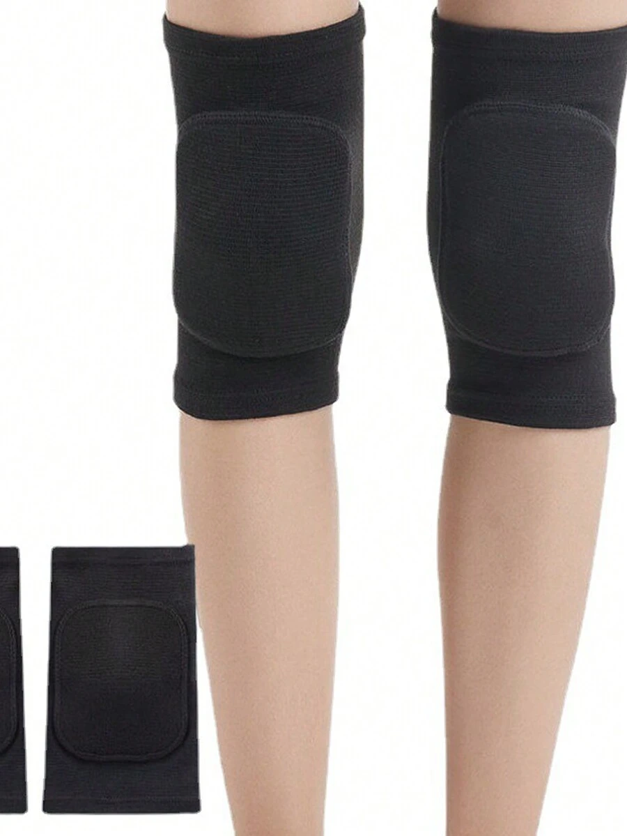 1入組鋼管舞膝墊，抗滑瑜伽繪花護膝，健身運動防護裝備 - 黑色 - 查看 1