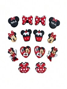 14 件装人物鞋饰配件饰品，适用于木屐泡泡拖鞋凉鞋，生日圣诞派对礼物 - 黑色 - 查看 1