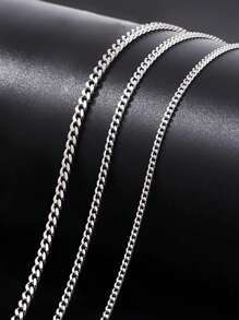 純銀S925素材簡約裸頸鍊，男士萬用風格，嘻哈時尚毛衣鍊，鎖骨鍊，C字側扣鍊，適宜作為送給父親的禮物