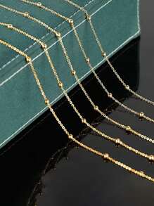 32.8/16.4/3.28英尺不銹鋼18K鍍金夾環球鏈，適用於珠寶製作，3.5mm夾環球鏈，可製作項鍊、腰鏈和其他飾品，配有10個龍蝦扣和30個彈簧環，適合男女 - 不銹鋼夾球鏈 - 查看 3