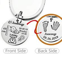 Móc khóa tùy chỉnh, móc khóa cá nhân hóa với tên, ngày sinh, chiều cao và cân nặng cho trẻ sơ sinh, quà tặng cho bố mẹ mới, móc khóa và phụ kiện tùy chỉnh, thoải mái khi sử dụng, phụ kiện thời trang, trang trí Halloween, quà tặng cho bạn trai, bạn gái, gia đình, bạn bè, đồ lưu niệm. - Tùy chỉnh một mặt - Xem 12