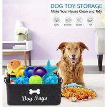 Felt Pet Toy Box, Dog Toy Box, Storage Basket Chest Organizer - Perfect For Organizing Pet - Multicolor - View 4