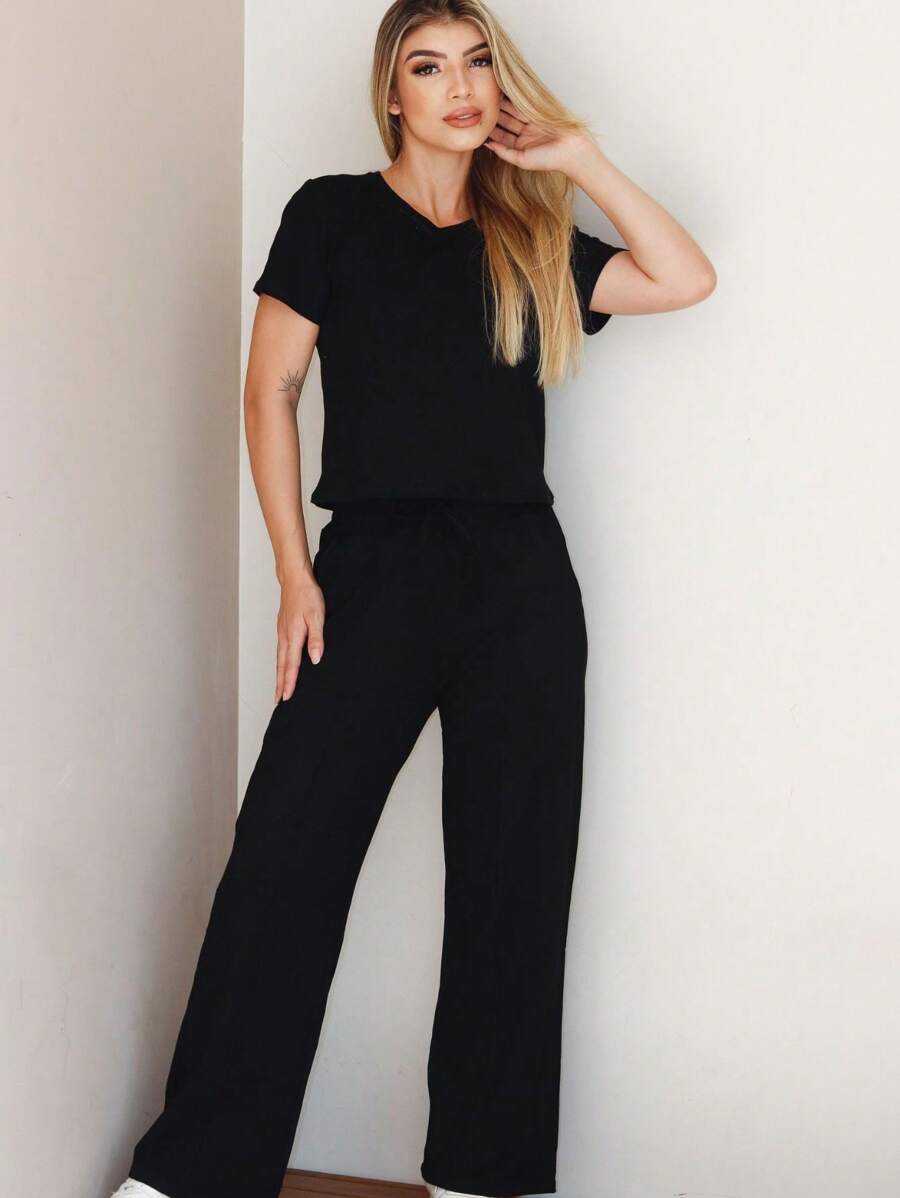 Women Two-Piece Outfits - Black - View 1